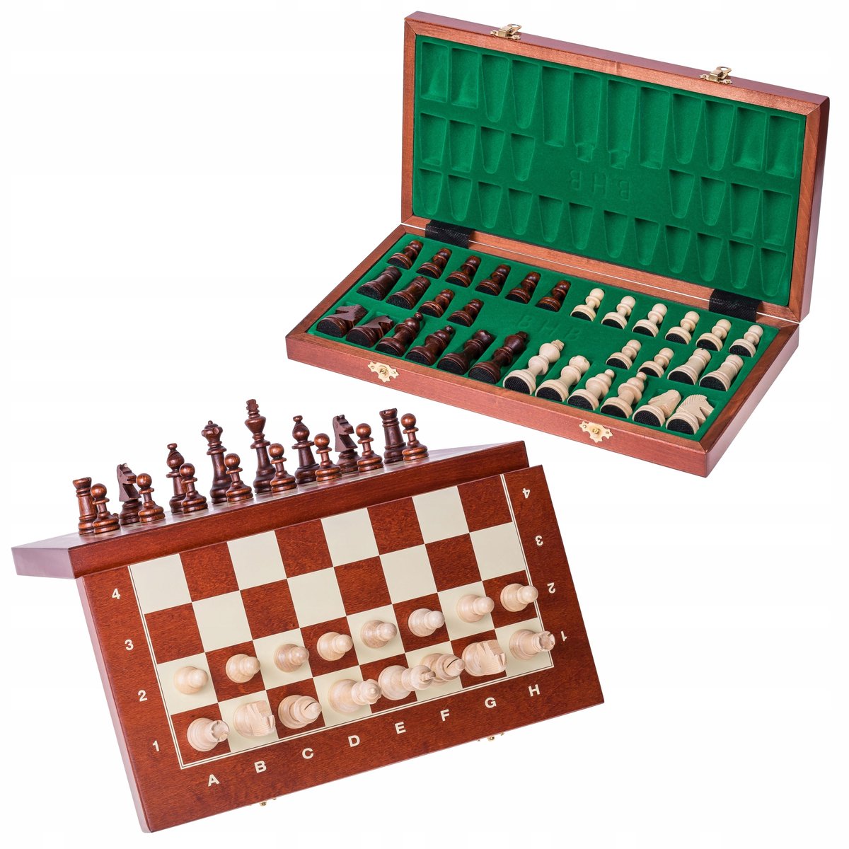 Magnetische Houten Schaakset Staunton 4 - 37x37cm
