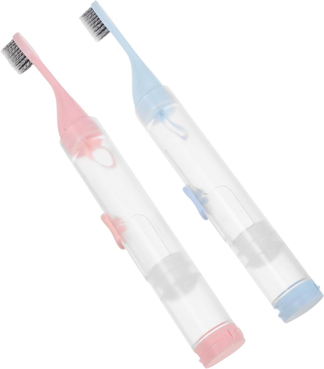 Inklapbare Reistandenborstel - Tandenborstel met Etui - Mondverzorging Onderweg - Ingebouwde Tandpastahouder - 14.9 cm - Meerkleurig