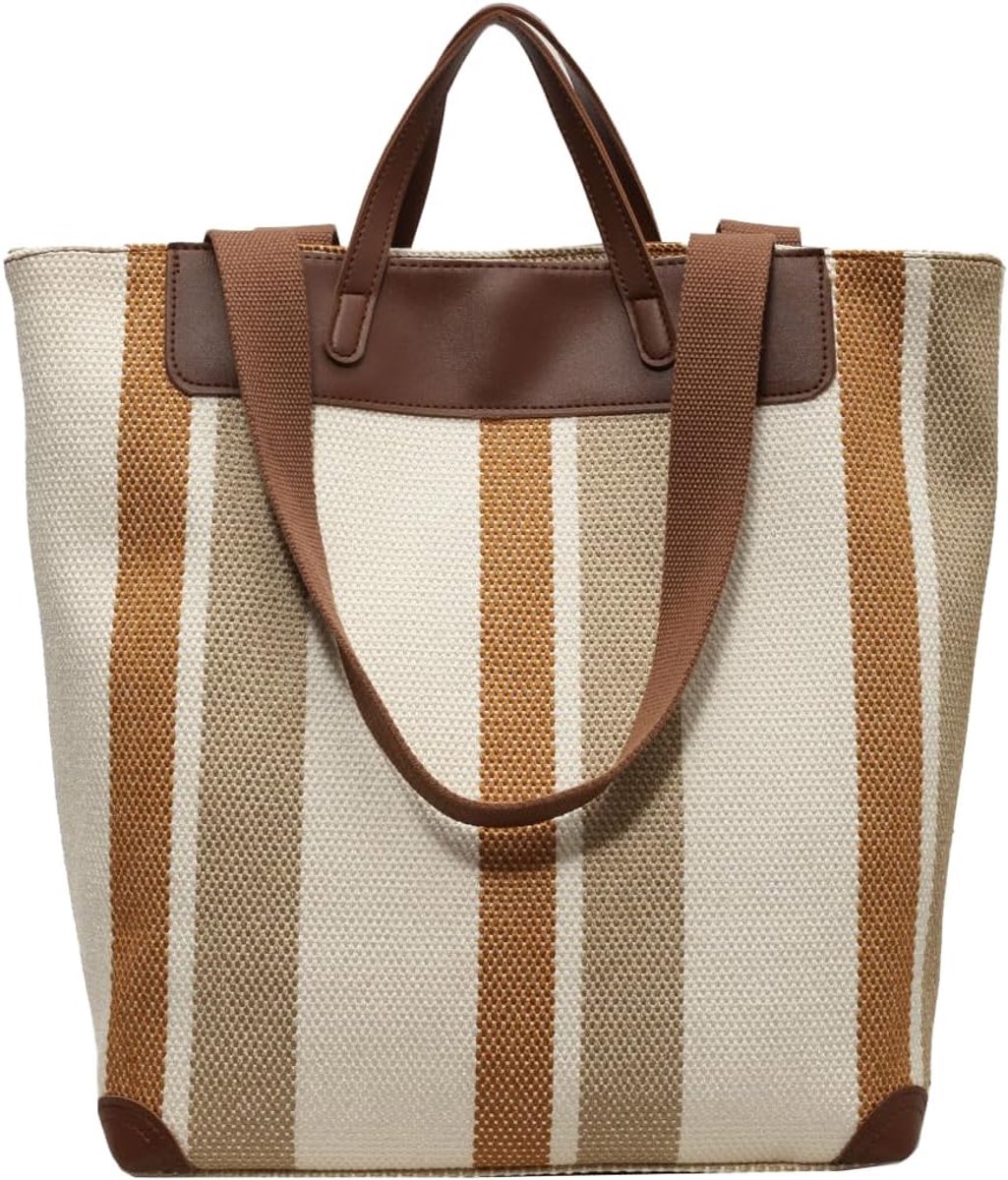 Dames werk tote groot - canvas schoudertas - met laptopvak - ideaal voor kantoor - SnelShoppen