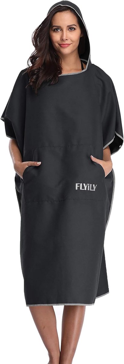 Microfibre Surf Poncho Handdoek - Met Kap - One Size - Ideaal voor Verandering na het Zwemmen - SnelShoppen