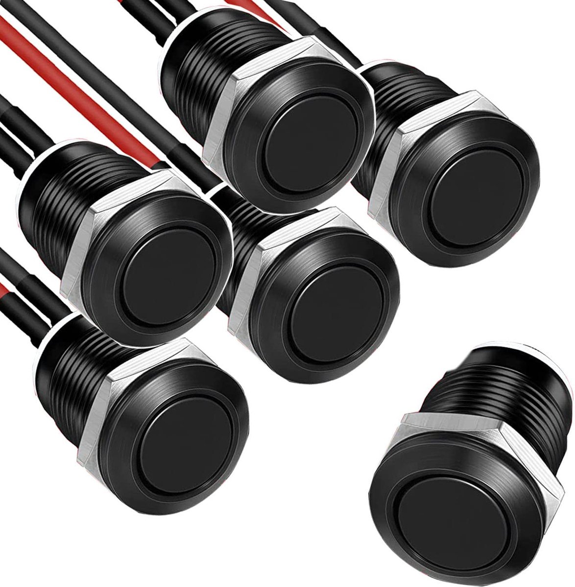 Push button 12mm - roestvrij staal - waterdicht IP67 - ideaal voor gebruik in natte omgevingen - SnelShoppen