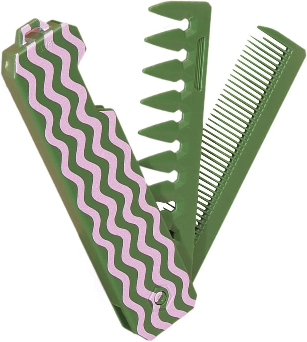 Opvouwbare Kam - Styling Tool Baardkam - Dagelijkse Verzorging - Fijn en Wijd Tand - 22.3 cm - Zwart