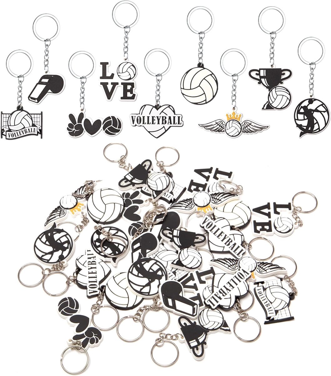 Sleutelhangers volleybal - 27 stuks - PVC keychain - leuk voor kinderen - perfect voor sportliefhebbers - SnelShoppen