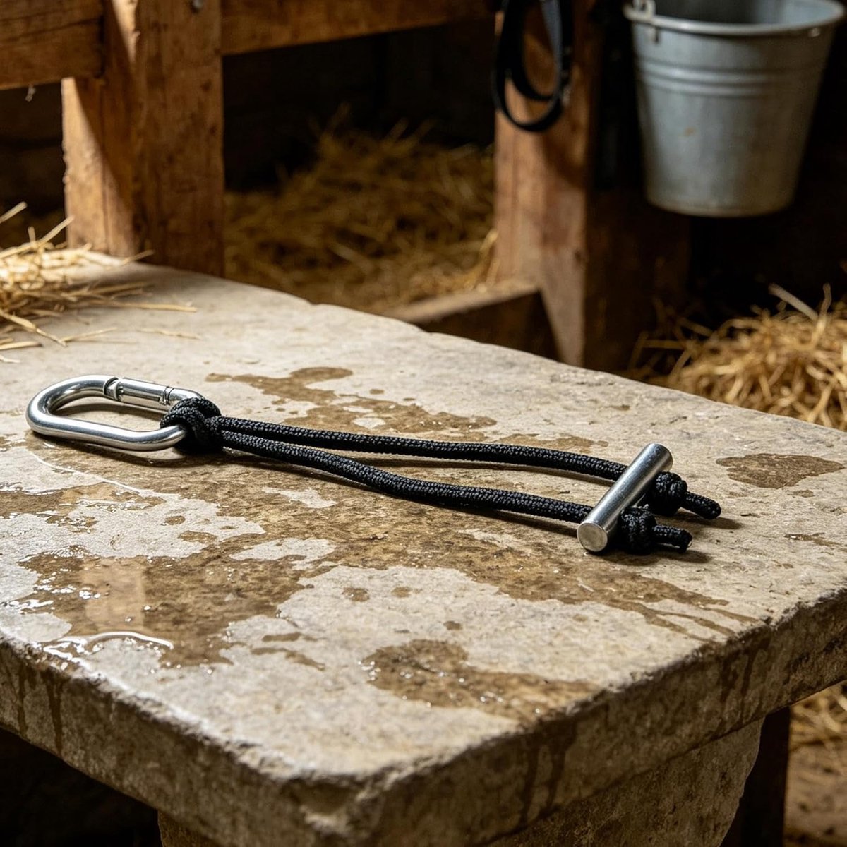 Paardenemmer Ophangband - Paardenstal Houder - Stal Organisatie - Multifunctioneel Antislip - 41 cm - Zwart