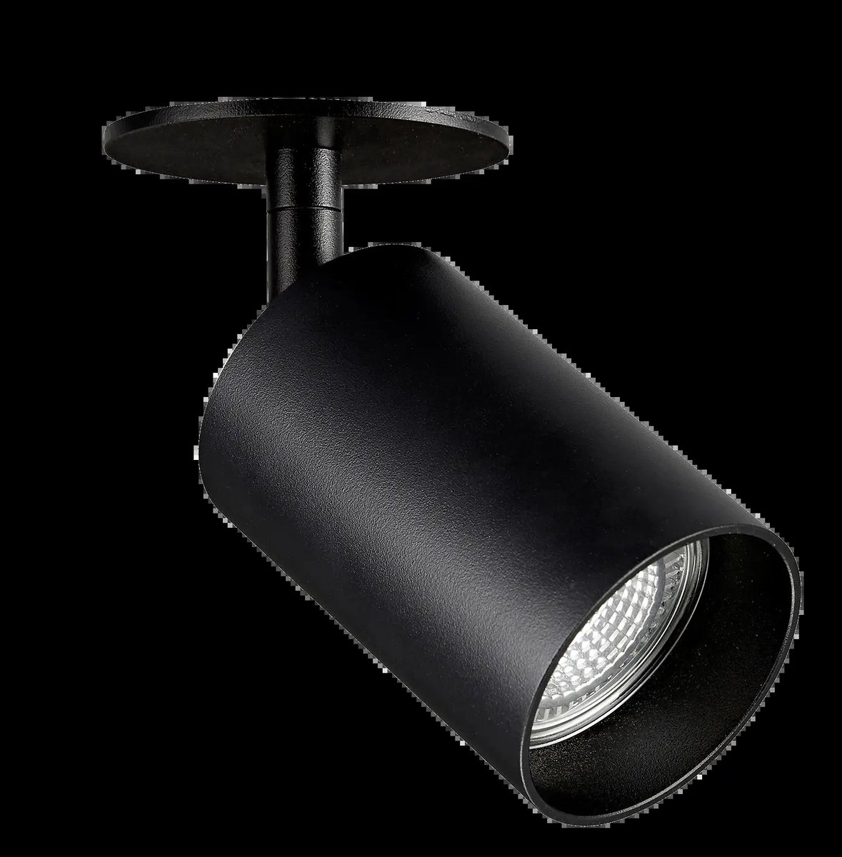 Tabore 1-lichts inbouwspot in zwart aluminium, kantelbaar, 124 x 145 mm, GU10 fitting, IP20, lichtbron niet inbegrepen