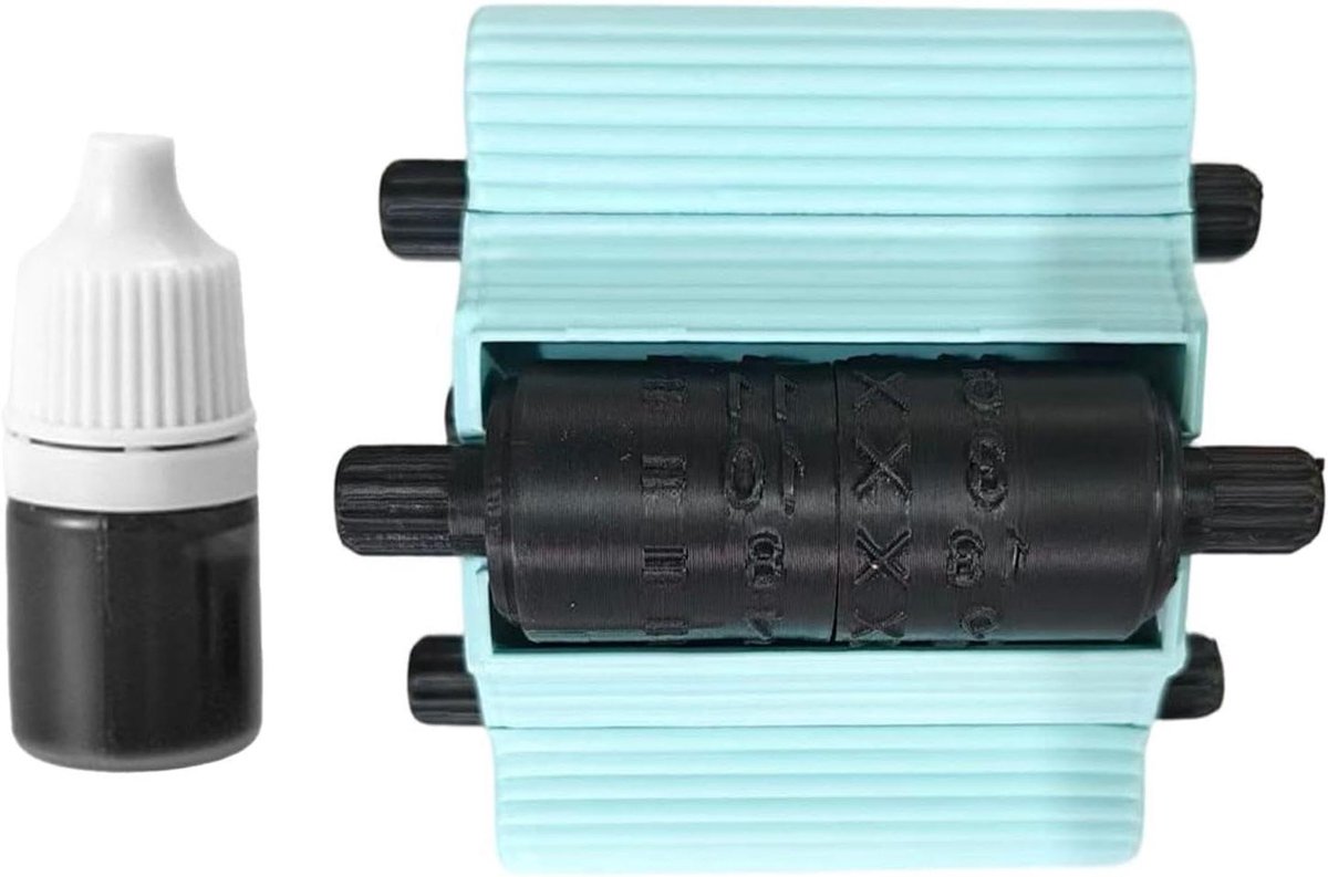 Wiskunde Roller - Reken Stempel - Wiskunde Oefenen - 4-in-1 Functie - 9 x 9 x 9 cm - Blauw
