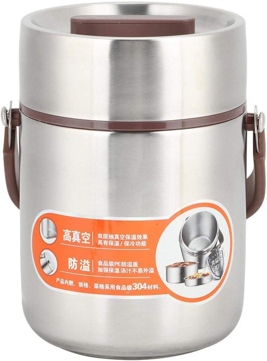 Thermische Lunchbox 1,6L - Rvs Isolatie - Lekvrij en Groot Volume - Ideaal voor Soep en Warmhoudfunctie - SnelShoppen