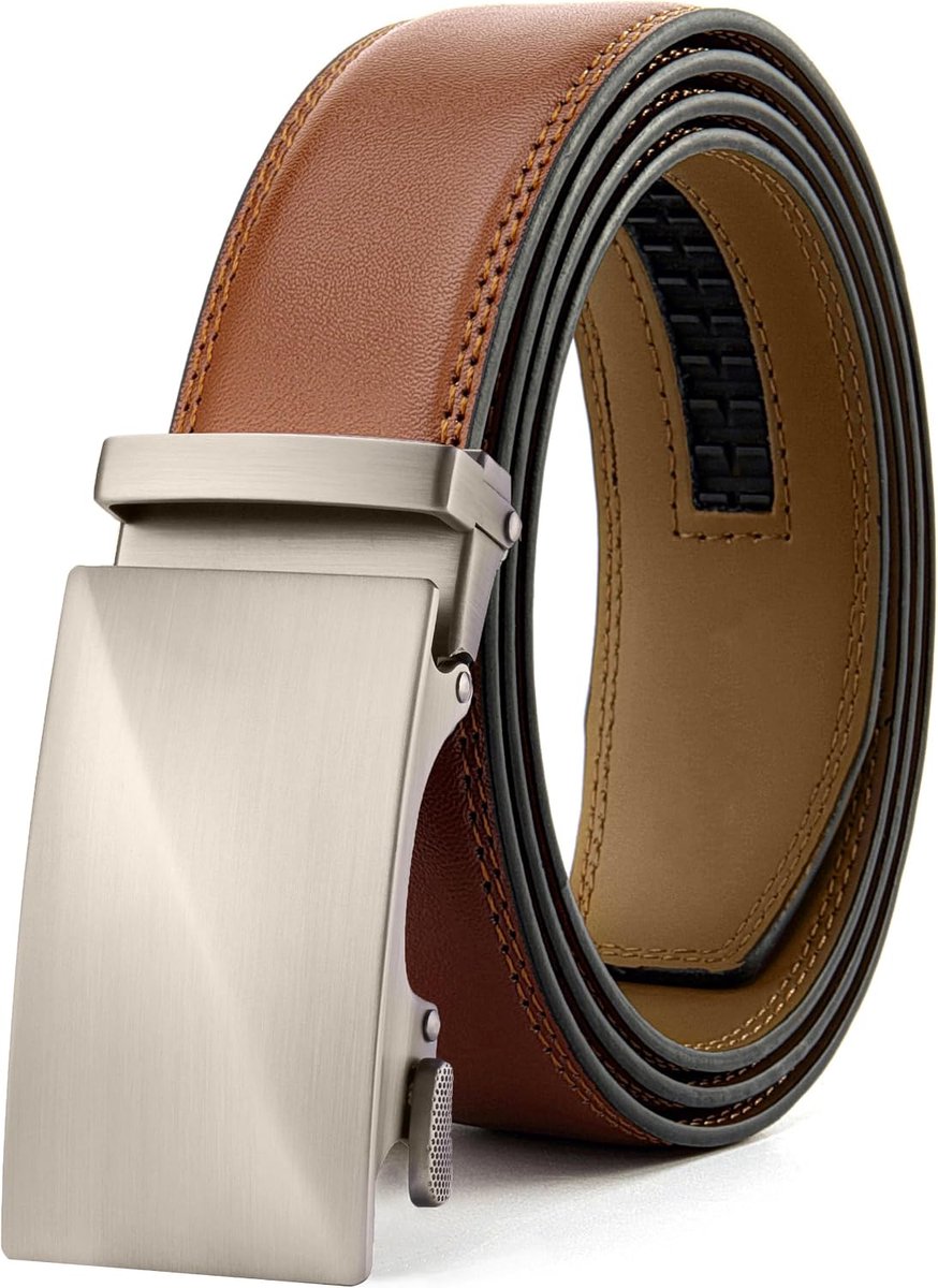 Riem zonder gaten 35mm - leren ratelriem - automatische sluiting - perfect voor zakelijke outfits - SnelShoppen