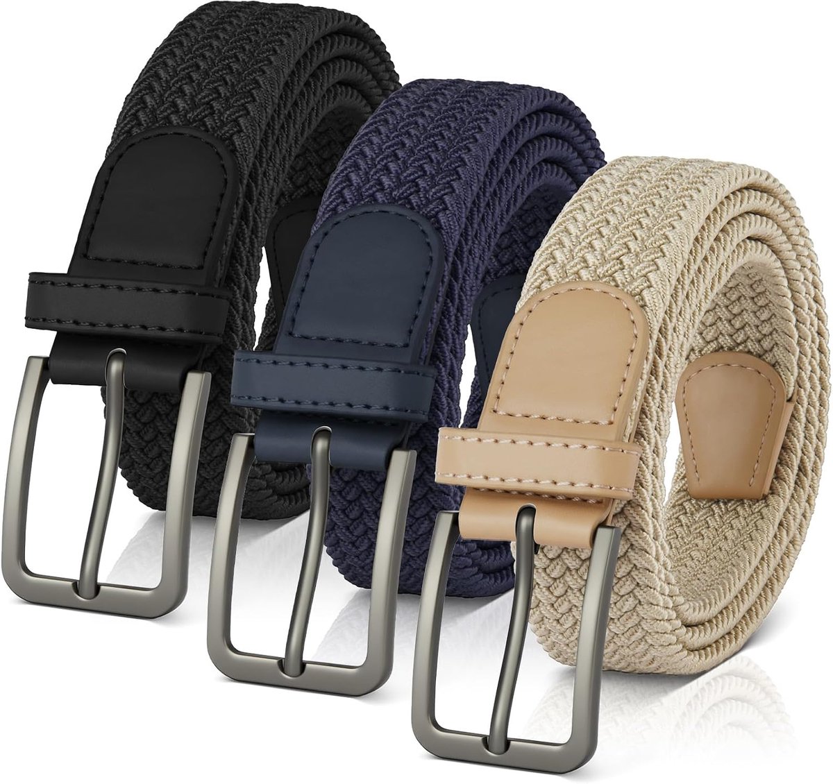 Herenriem elastisch - gevlochten stretchriem - verstelbaar - perfect voor casual gebruik - SnelShoppen
