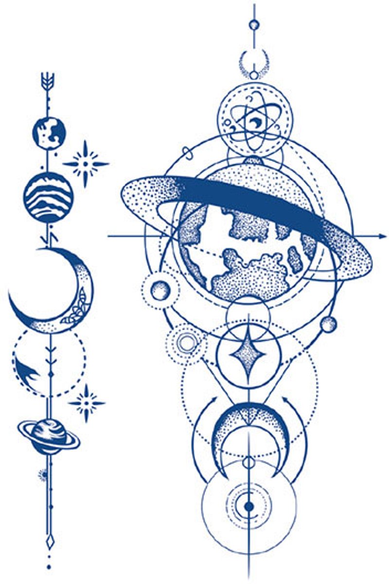 Tijdelijke tattoo Galactic Balance 2 weken