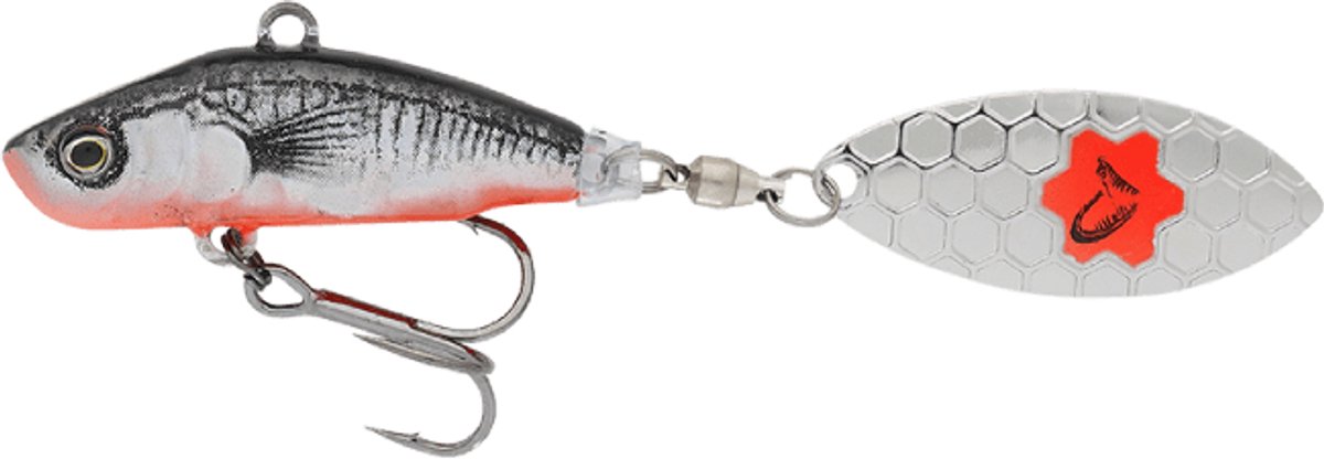 Savage Gear 3D Sticklebait Tail Spin Black Red Black Red
