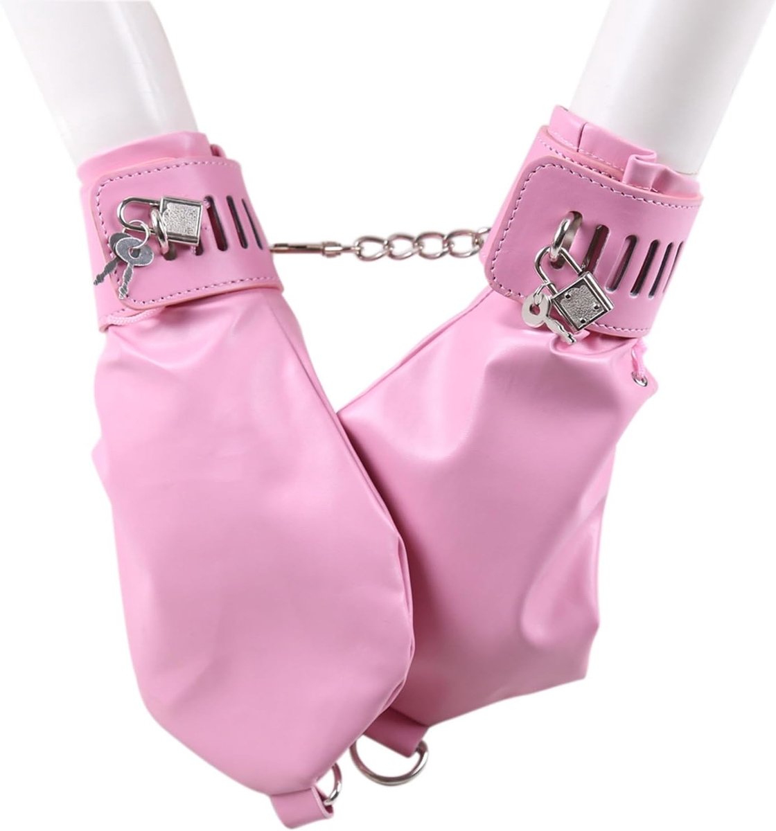 Leren handschoenen met sluiting - PU leer - verstelbare handboeien - ideaal voor rollenspel - ShopVlot
