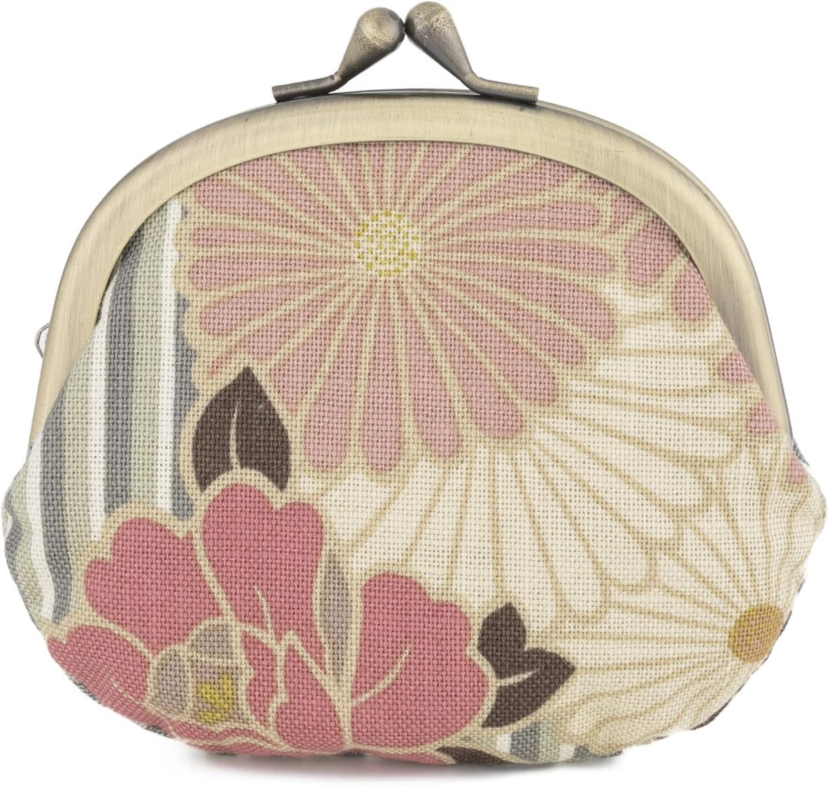 Makeup tas oval - retro bloemen - kleine formaat - ideaal voor onderweg - ShopVlot