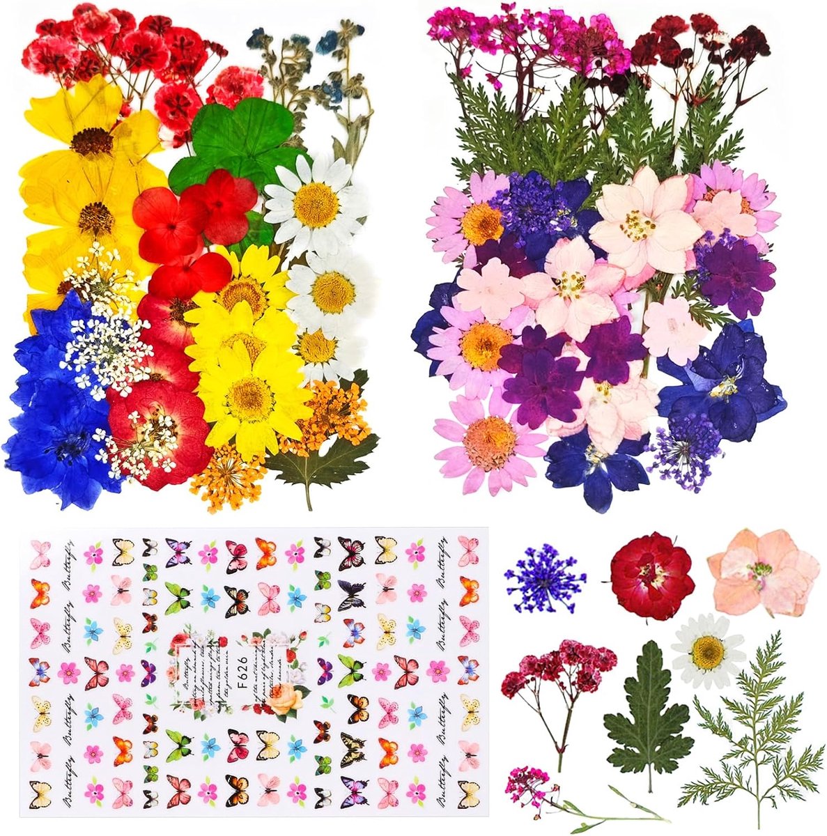 gedroogde bloemen 70 stuks - natuurlijke bloemen - decoratief - perfect voor knutselen - ShopVlot