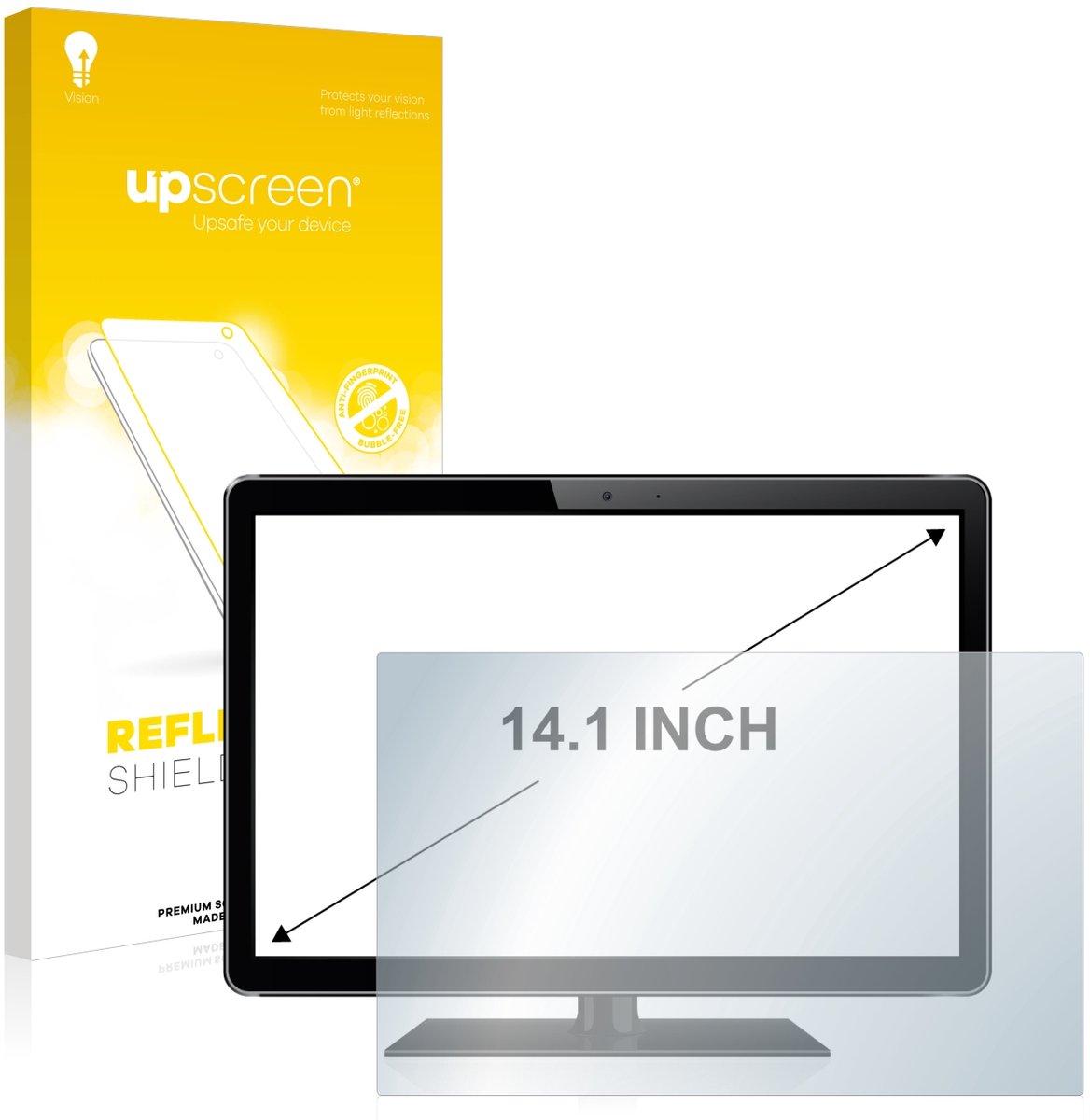 upscreen - Screenprotector voor Alles-in-één PC's met 14.1 inch-scherm [305 mm x 190 mm, 16:10] - Folie Beschermfolie anti glare matte