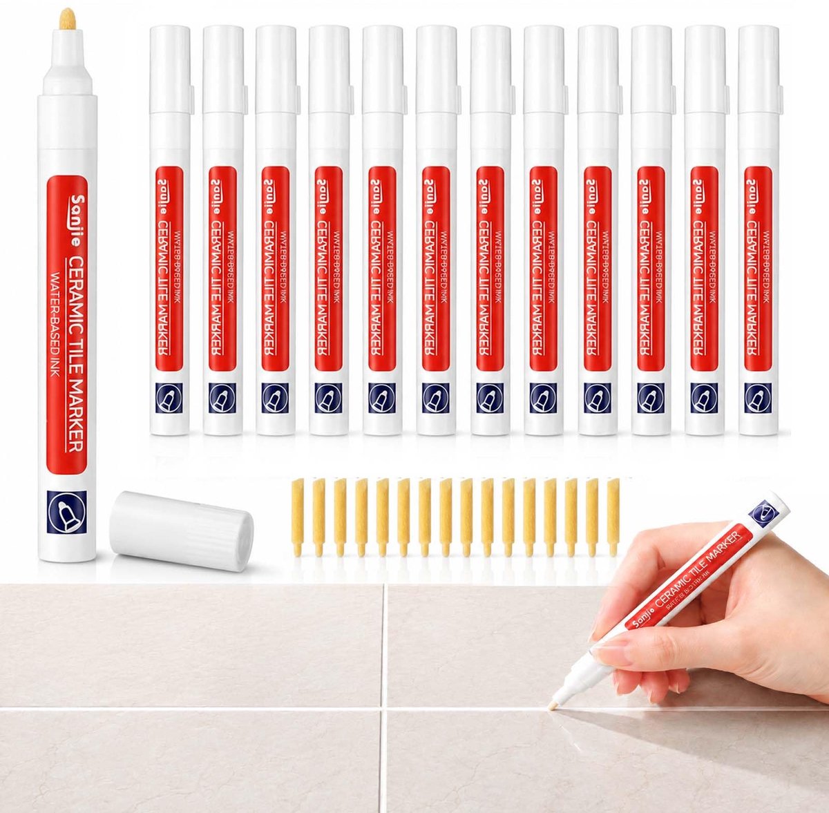 voegenstift 14 stuks - voegselwitstift - waterdicht - ideaal voor tegelvoegen - ShopVlot