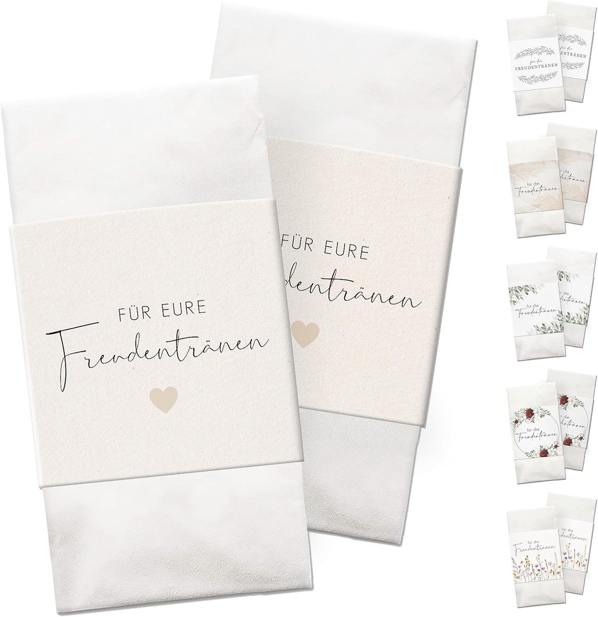 Zakdoeken voor Freudentränen 50 Stuks - Vintage - Inclusief Plakstip - Perfect voor Bruiloften - ShopVlot