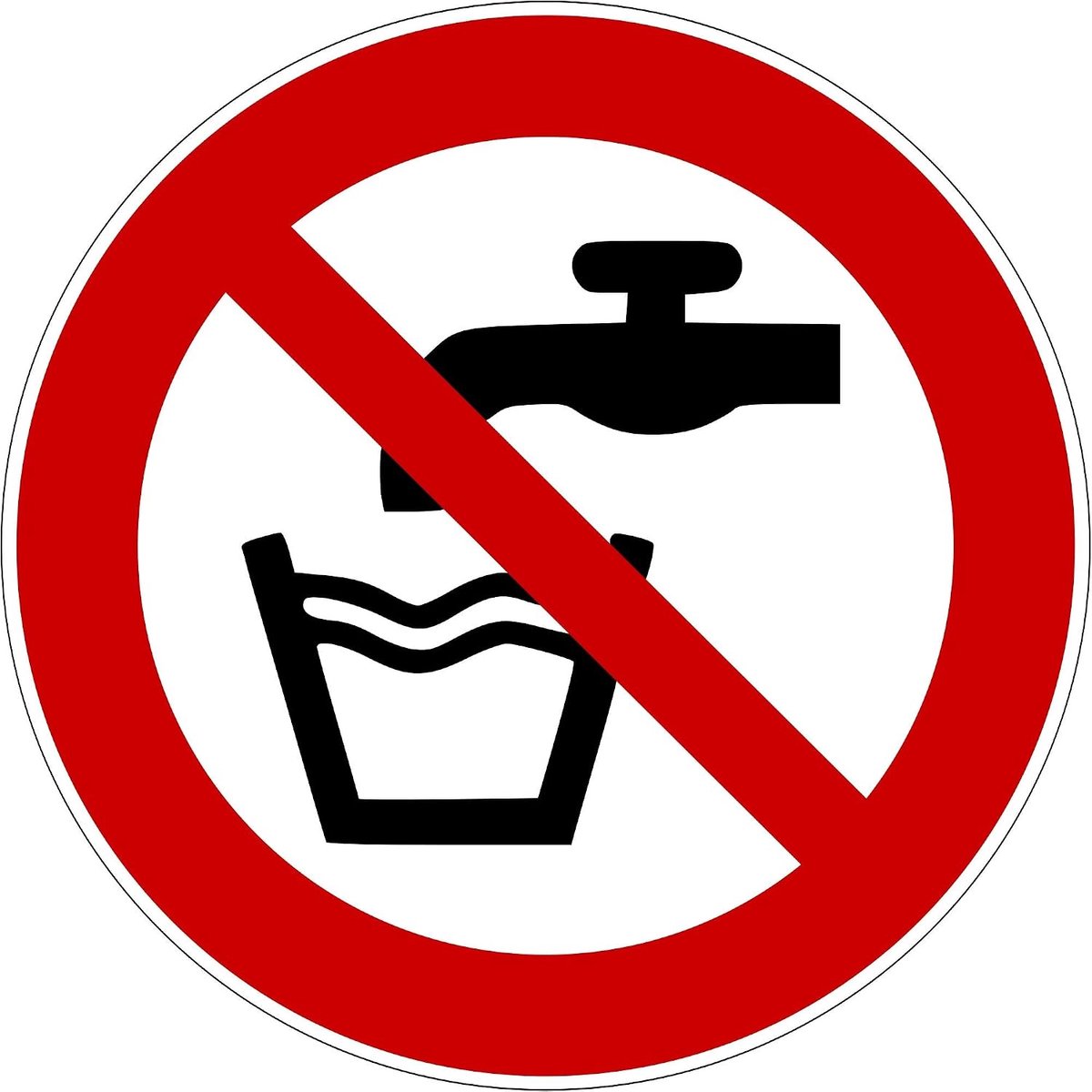 Vinyl sticker water non-potable 200mm - waterproof - zelfklevend - ideaal voor watergebieden - ShopVlot