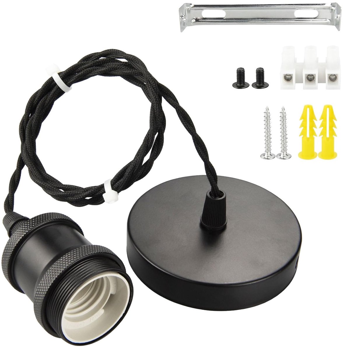 E27 waterdichte lamphouder 2-pack - zwarte uitvoering - 1 meter PVC-kabel - geschikt voor buitengebruik - ShopVlot