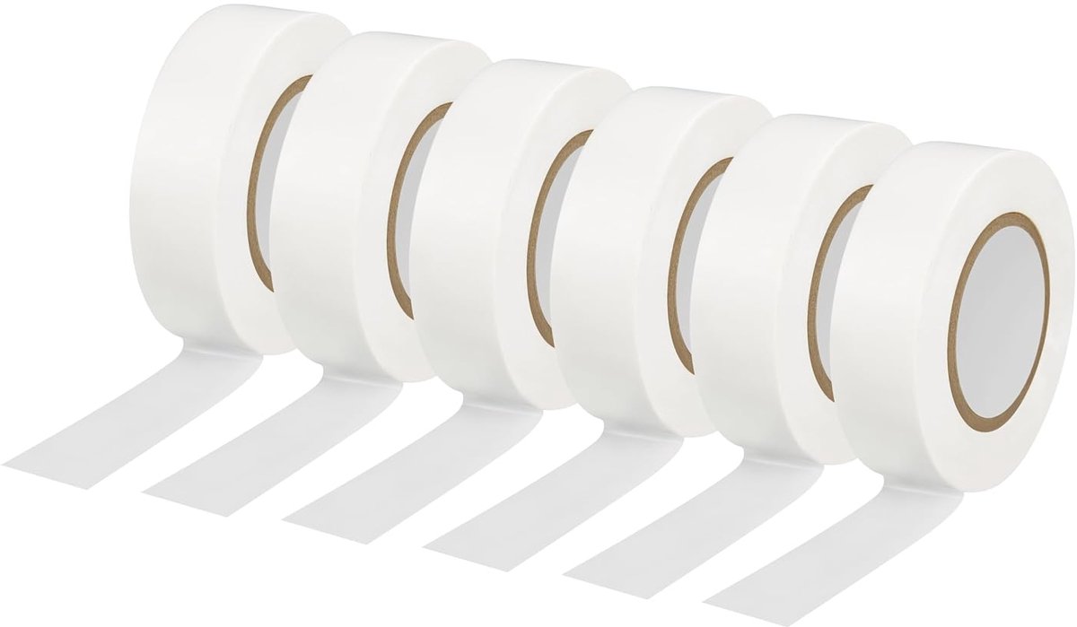 Isolatieband 1,9 cm x 18 m - glad - wit - ideaal voor elektrisch isoleren - ShopVlot