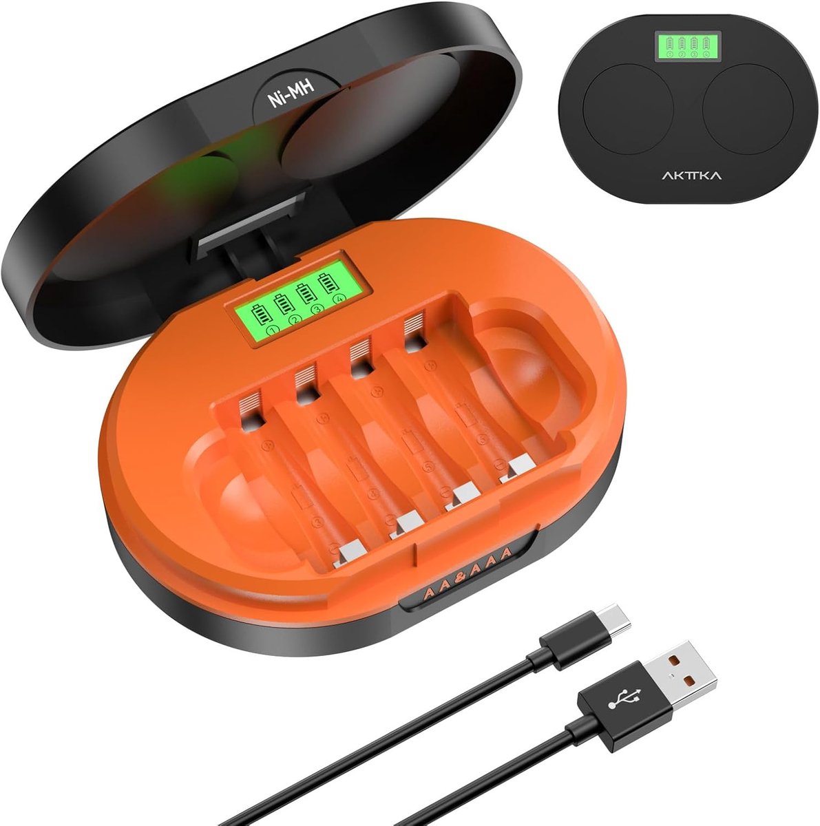 Oplader Ni-MH 1.2V - Snelladen tot 85%+ - 4 slots met LCD - Ideaal voor thuis en auto - ShopVlot
