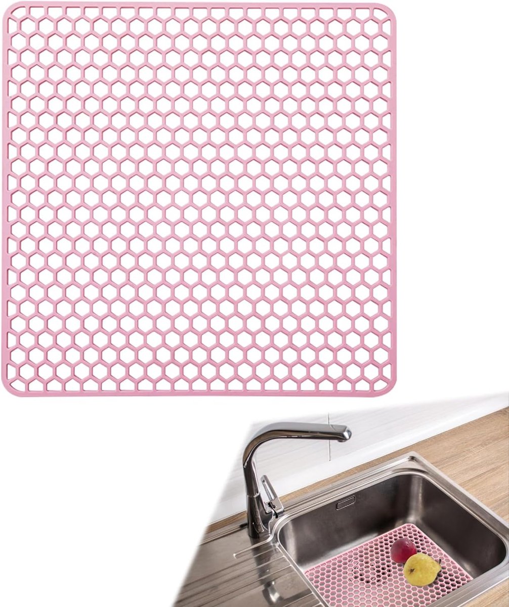 Siliconen afwasmat 30 x 30 cm - Inklapbaar - Antislip silicone - Bescherming voor gootsteen - ShopVlot