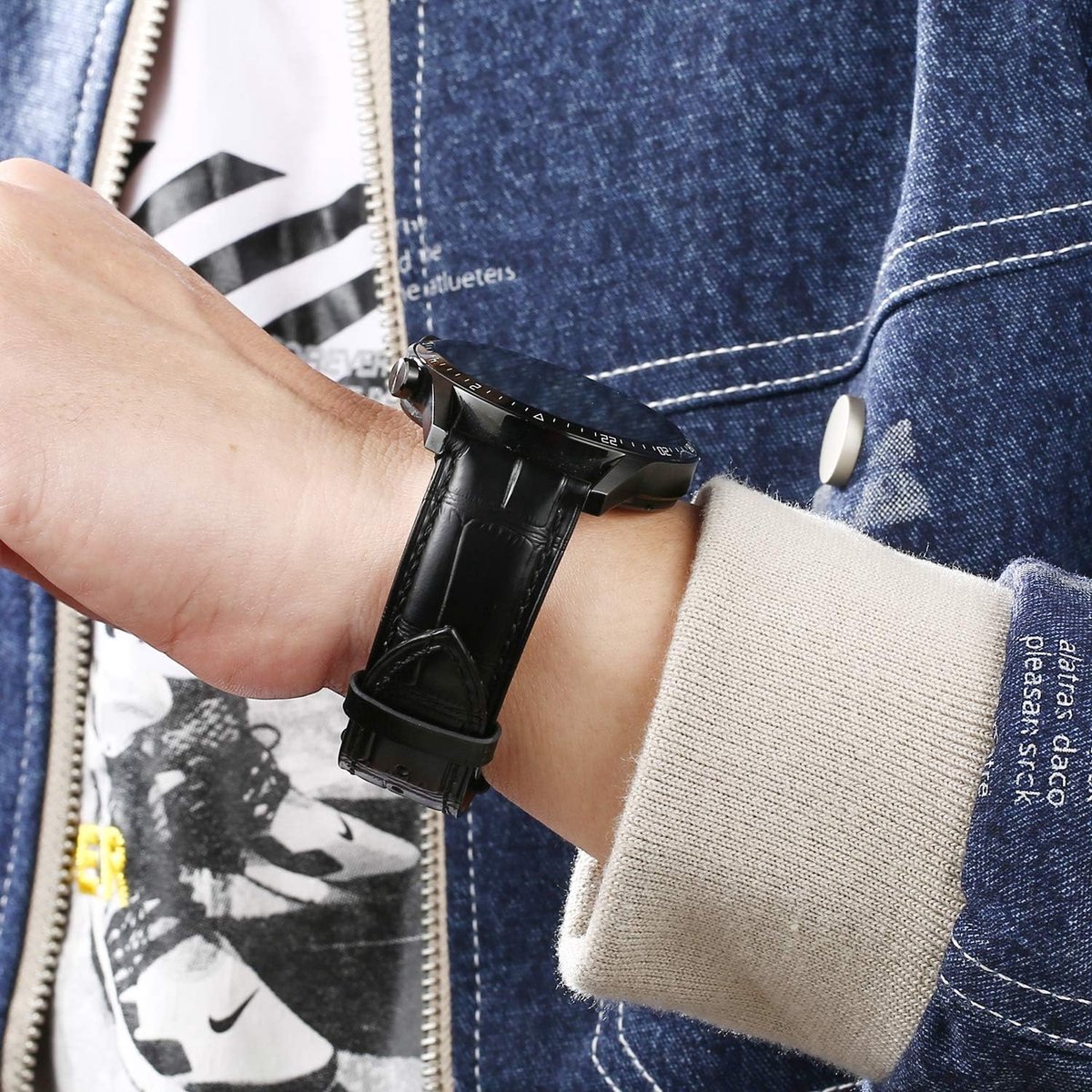 Horlogeband leer 20mm - zwart bruin blauw groen - snelsluiting - vervangende band voor mannen en vrouwen - ShopVlot