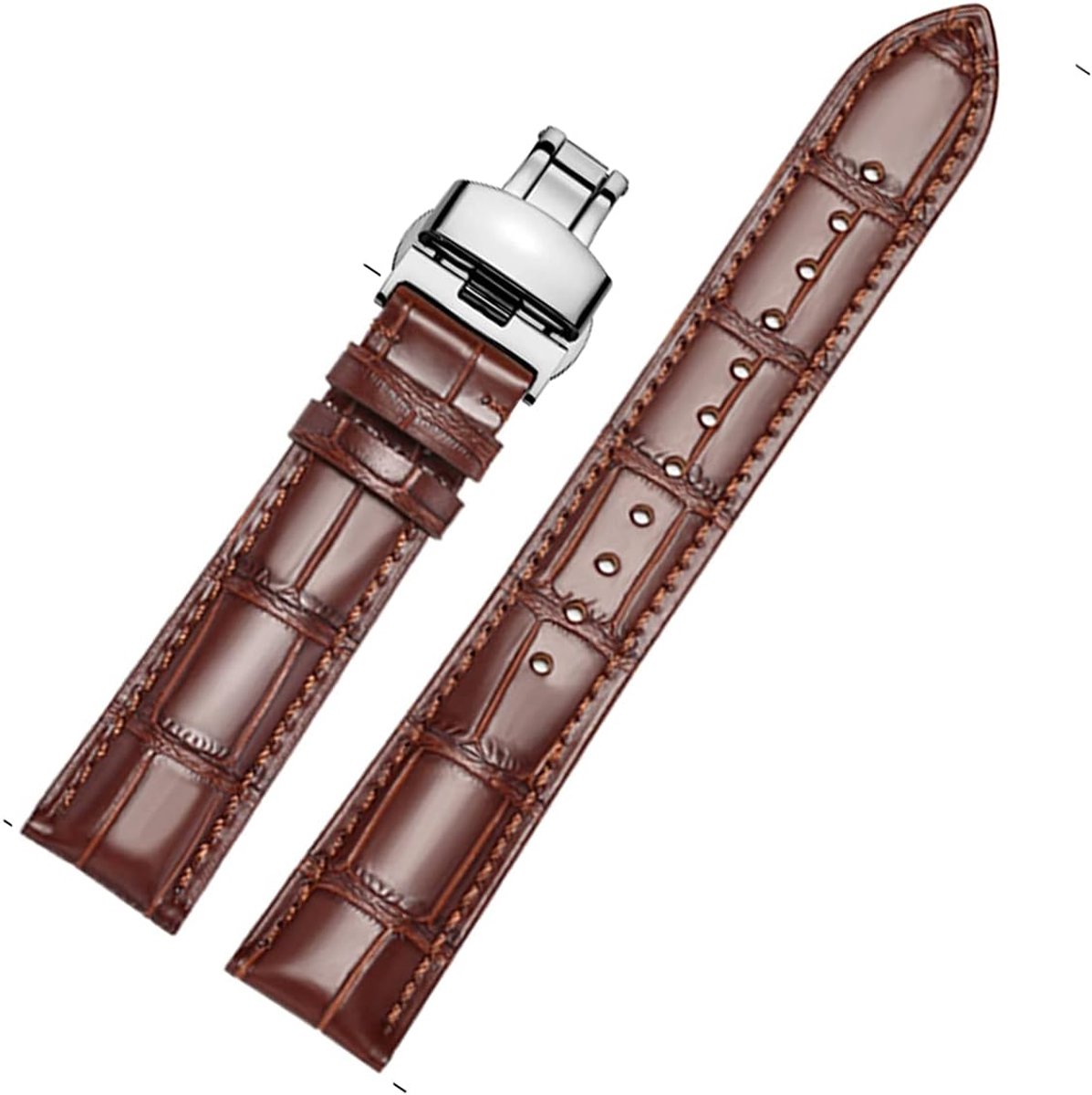 Leren Horlogeband XXL 18mm-22mm - Bruin - Snelle Bevestiging - Tijdloze Stijl - ShopVlot