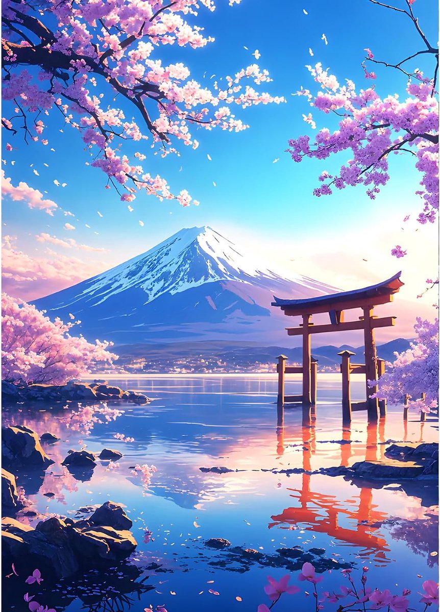 Diamant schilderen kit 5D - Torii deur en kersenbloesem - Volledige set voor volwassenen - Creatieve wanddecoratie - ShopVlot