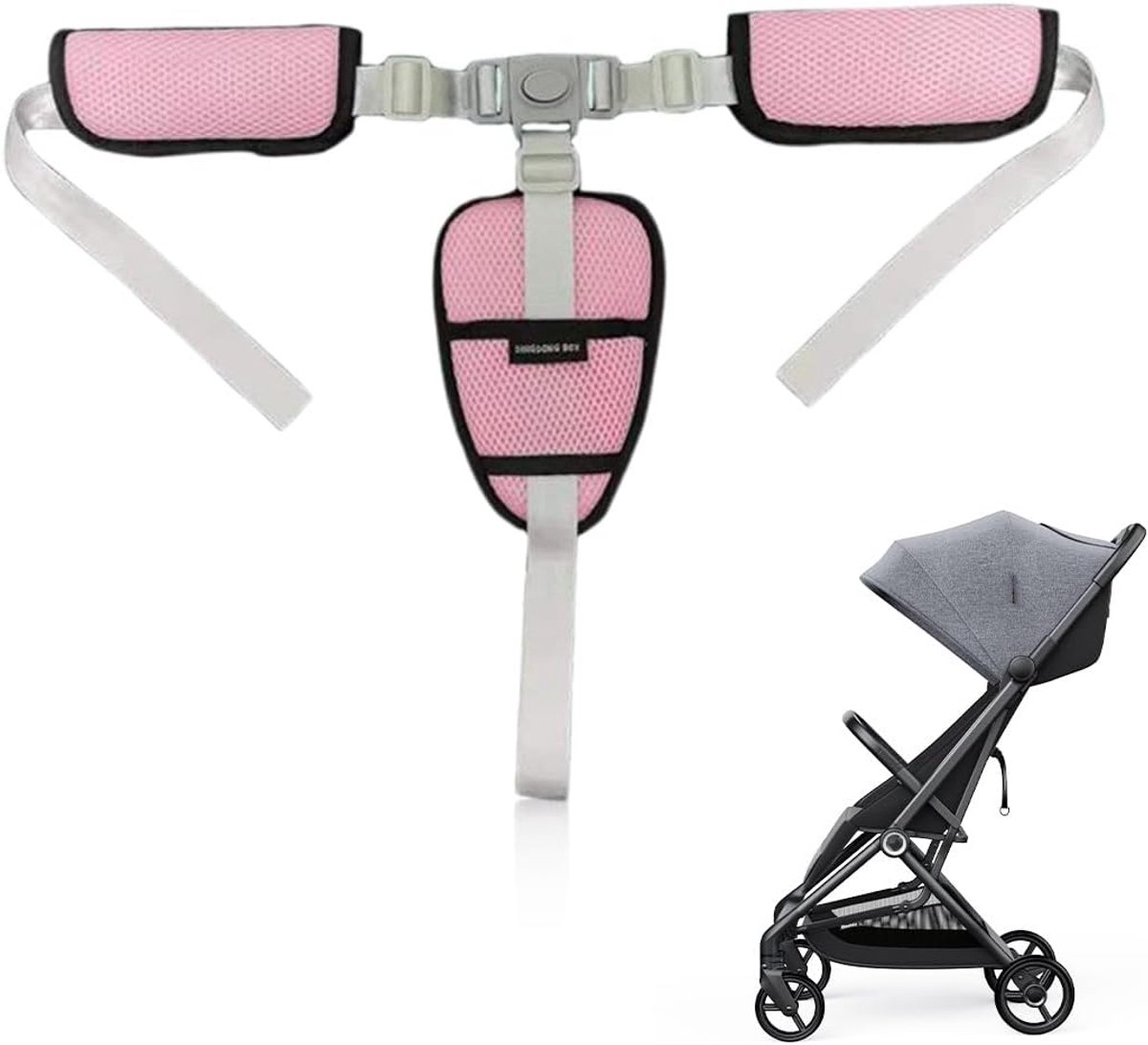 Zitriem 3 Punten - Vervangende Veiligheidsriem - Verstelbare Straps - Voor Kinderwagen en Hoge Stoel - ShopVlot