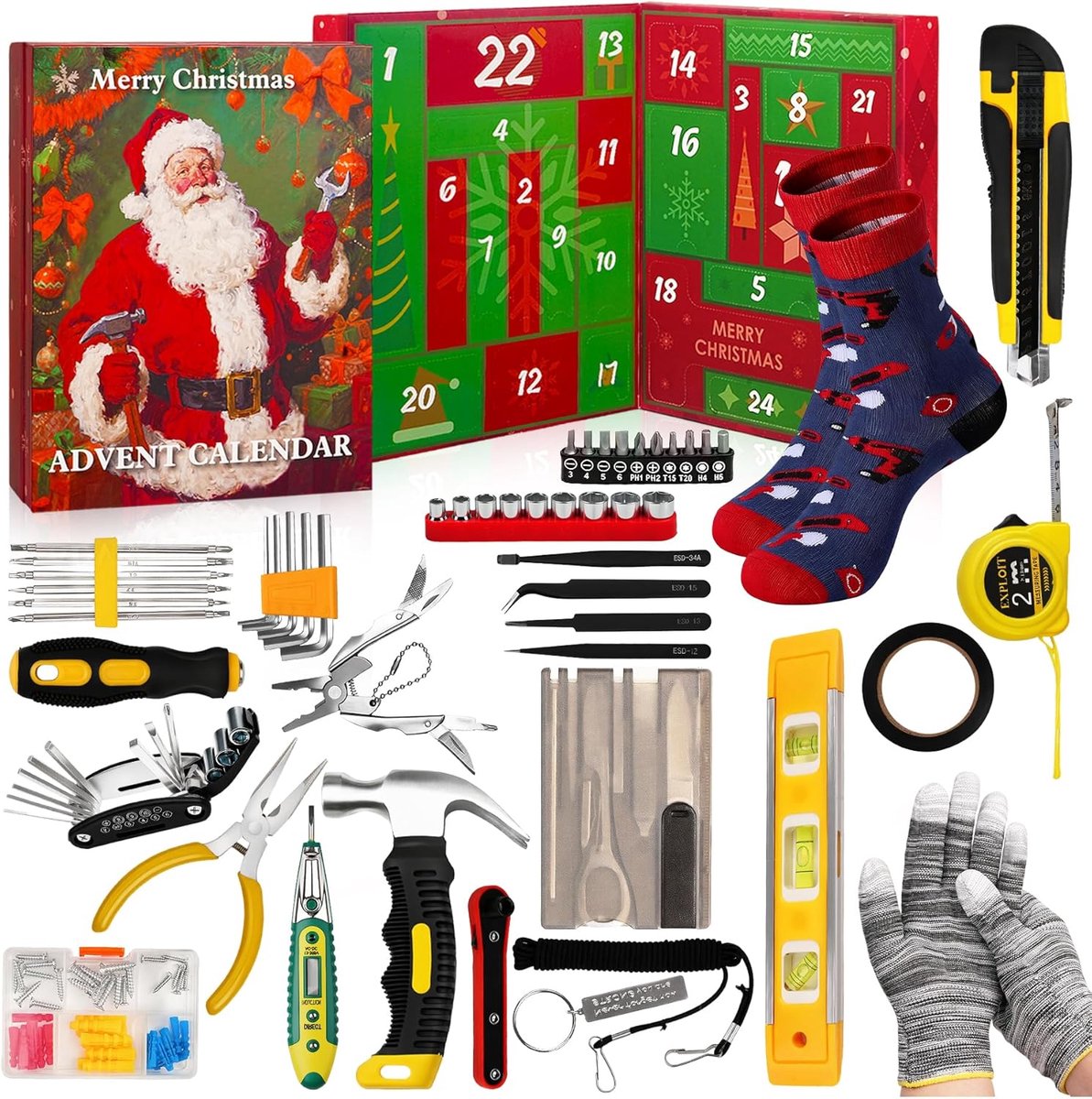 adventskalender gereedschap mannen 2025 - 24 verrassingen - perfecte cadeau - voor klusliefhebbers - ShopVlot