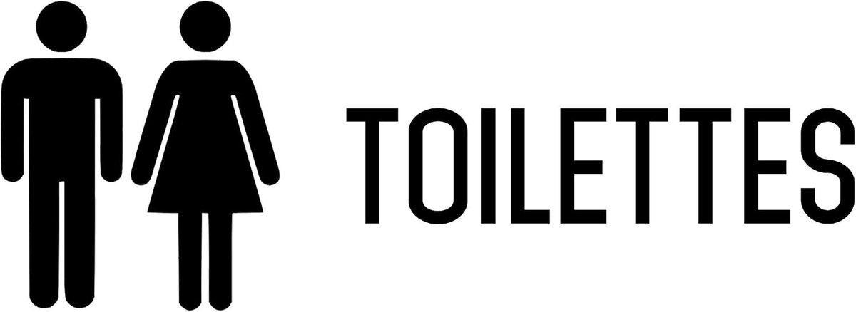 Toiletsticker 200 x 100 mm - vinyl - waterbestendig - eenvoudig aan te brengen - ShopVlot