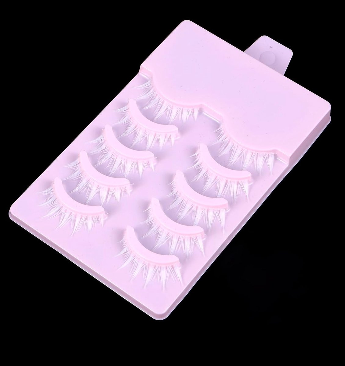 Witte valse wimpers 5 paar - korte natuurlijke cosplay - herbruikbare manga anime wimpers - perfect voor Halloween - ShopVlot