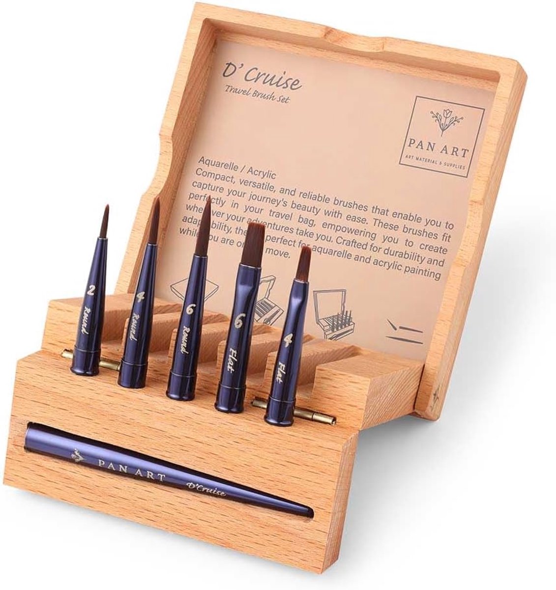 Verfkwasten set 04-08 - veelzijdige artistieke kwasten - synthetische haren - ideaal voor aquarel en acryl - ShopVlot