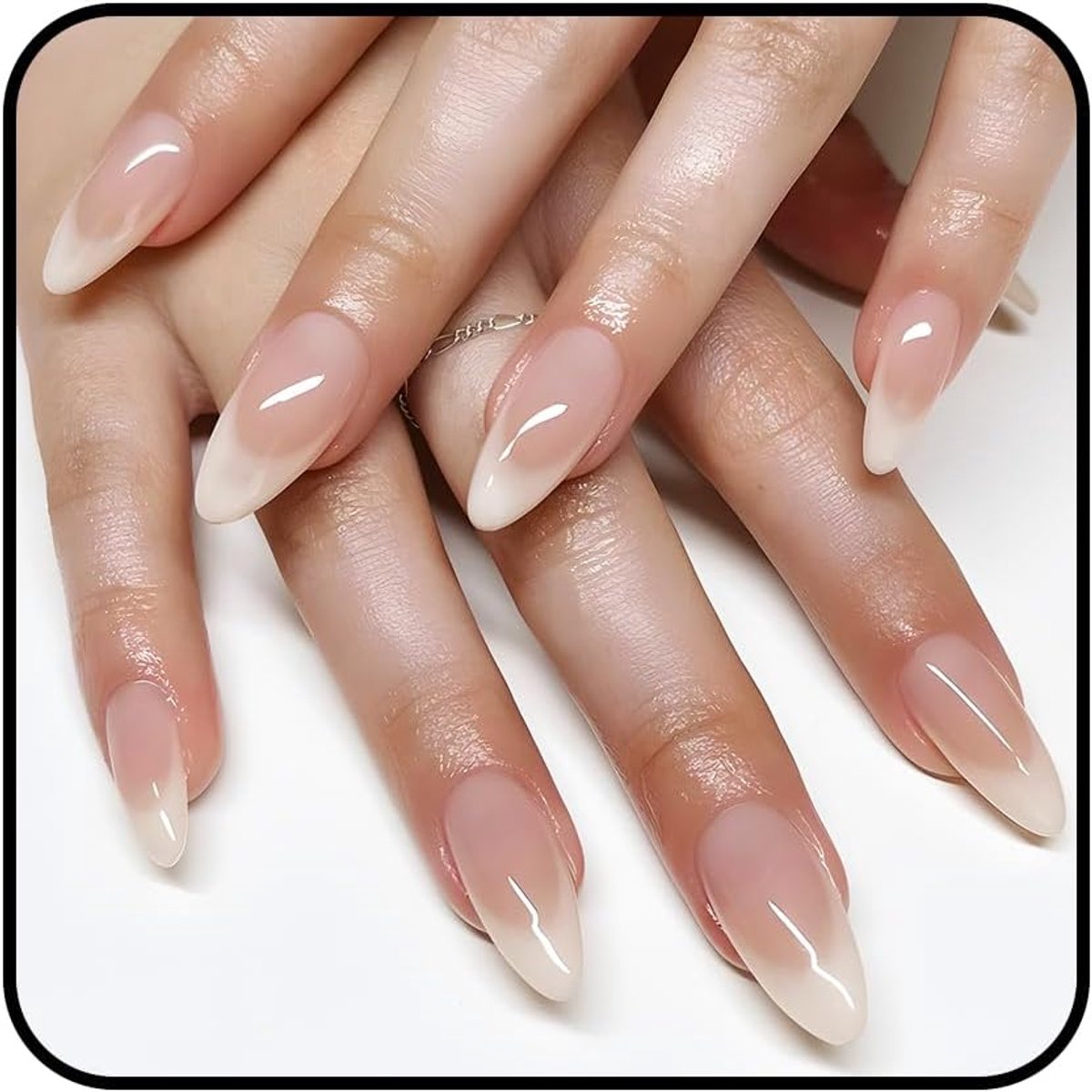 Press On Nails - Medium Amandelvorm - 24 Nude Roze - Natuurlijke Herbruikbare Nagels - Perfect voor Elke Dag - ShopVlot