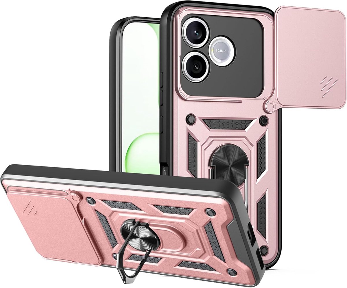 Case voor Honor 600 Lite - Schuifbare Cameradeksel - Militair Schokbestendig - Perfecte Pasvorm - ShopVlot