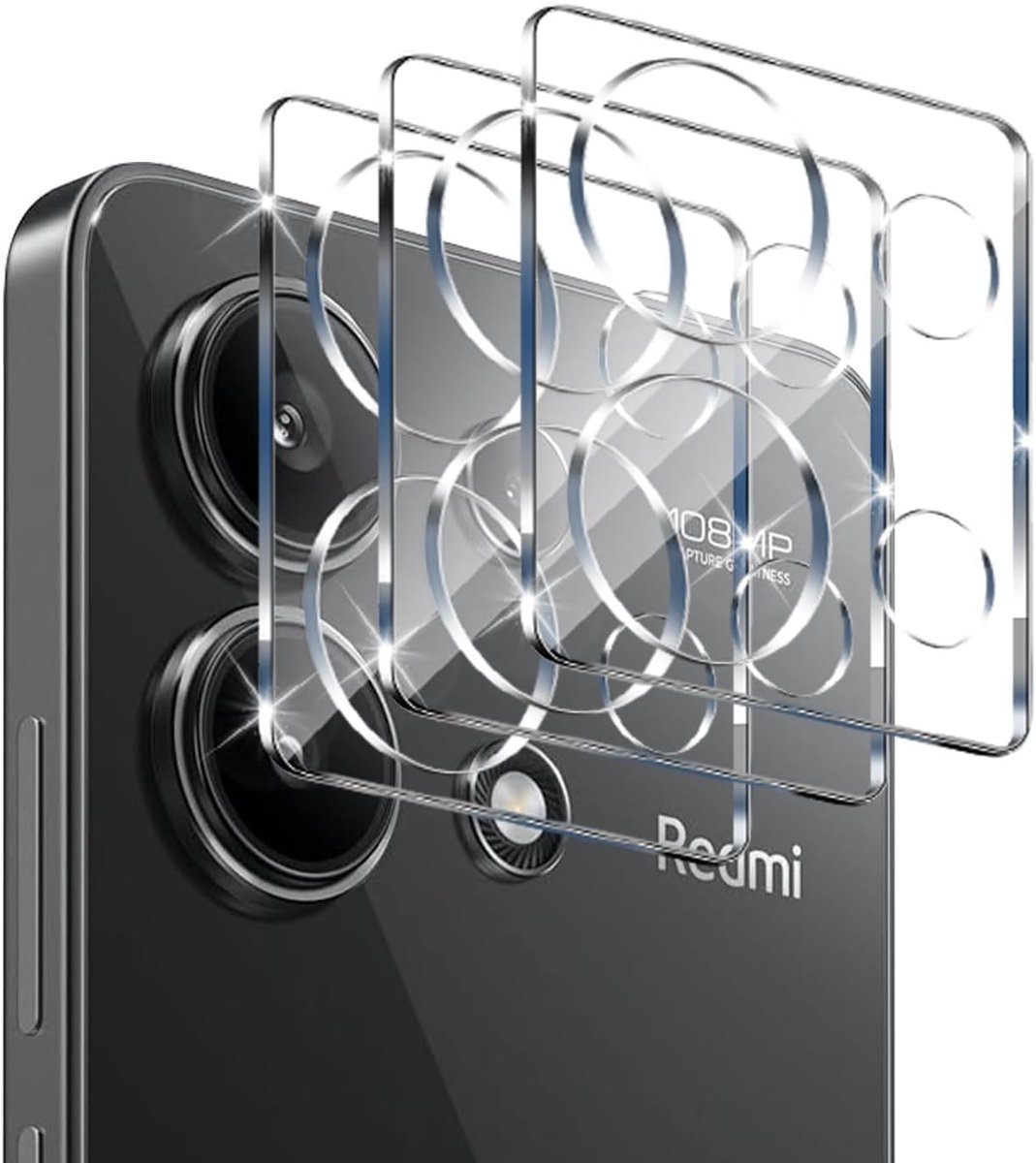 Camera protectors voor Redmi Note 13 Pro 4G - 3 stuks - gehard glas - krasbestendig - ShopVlot