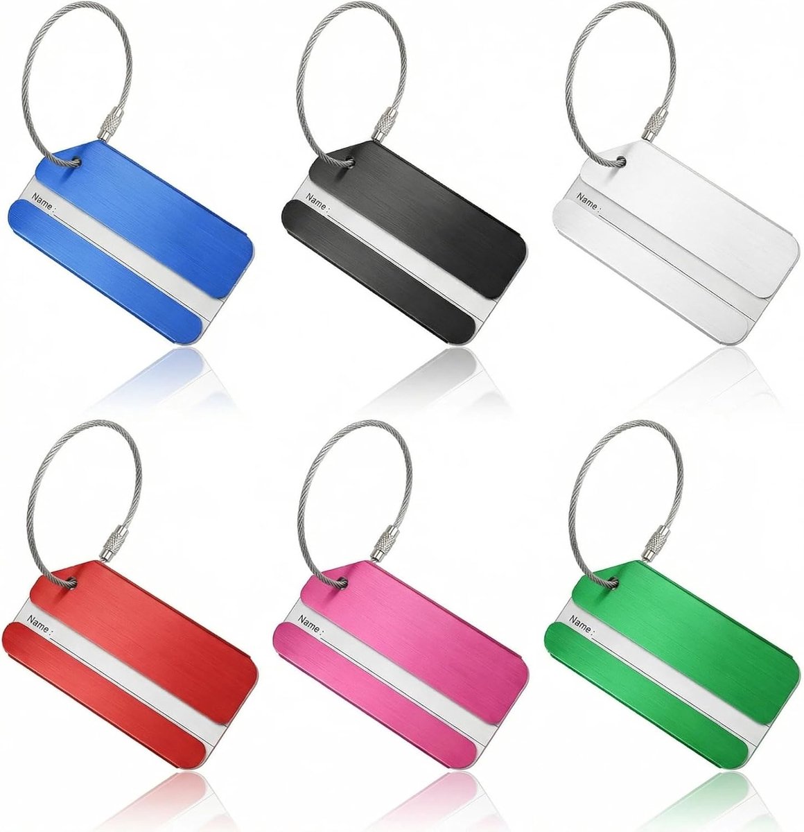 Koffersleutels set van 6 - Robuuste aluminium tags - Waterproof PVC - Eenvoudig te identificeren - ShopVlot