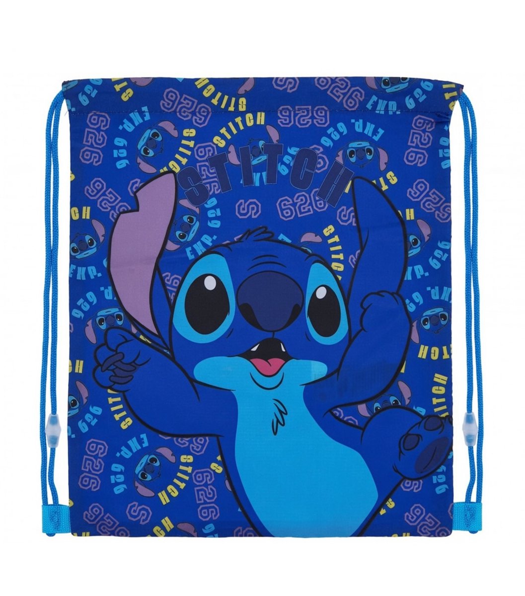 Disney Stitch - Gymtas – Zwemtas – Sporttas – Blauw – 40 x 35 cm – Officiële Disney Licentie