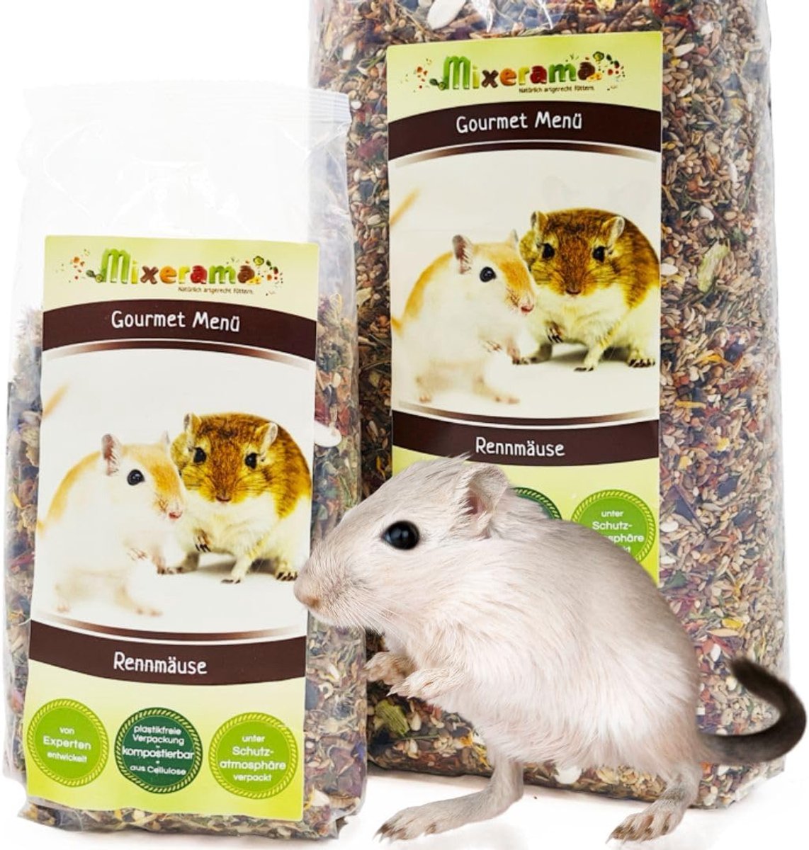 Muisvoer voor gerbils 500 g - diervriendelijk menu - zonder korrels - compleet en gezond - ShopVlot