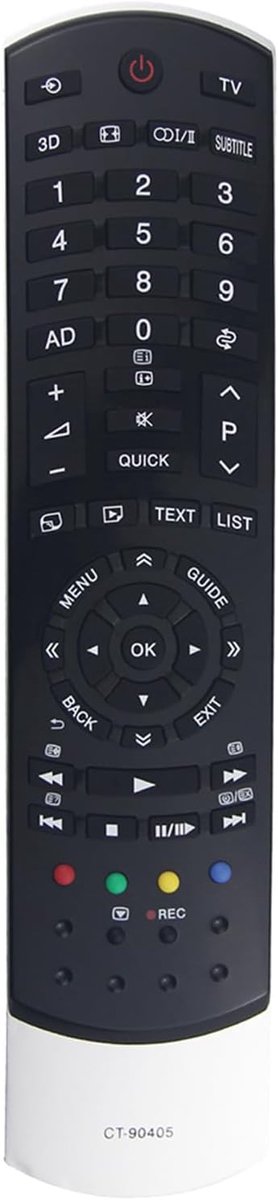 Afstandsbediening CT-90405 voor Toshiba TV - Geschikt voor meerdere modellen - Gebruiksklaar zonder programmeren - ShopVlot