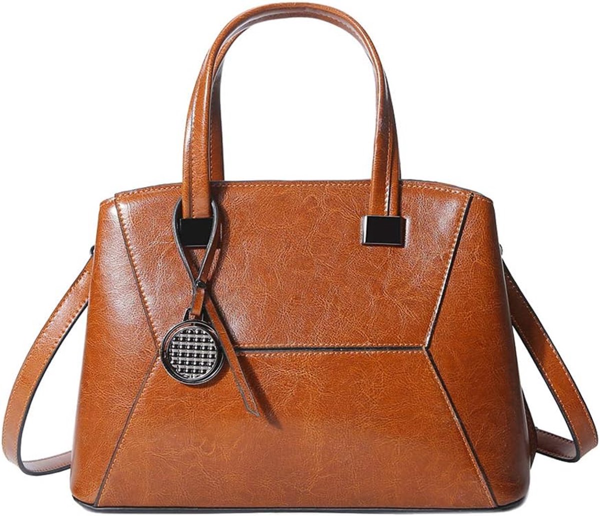 Schoudertas met korte handvatten - Leren crossbody tas - Hobotas vierkant model - Perfect voor dagelijks gebruik - ShopVlot