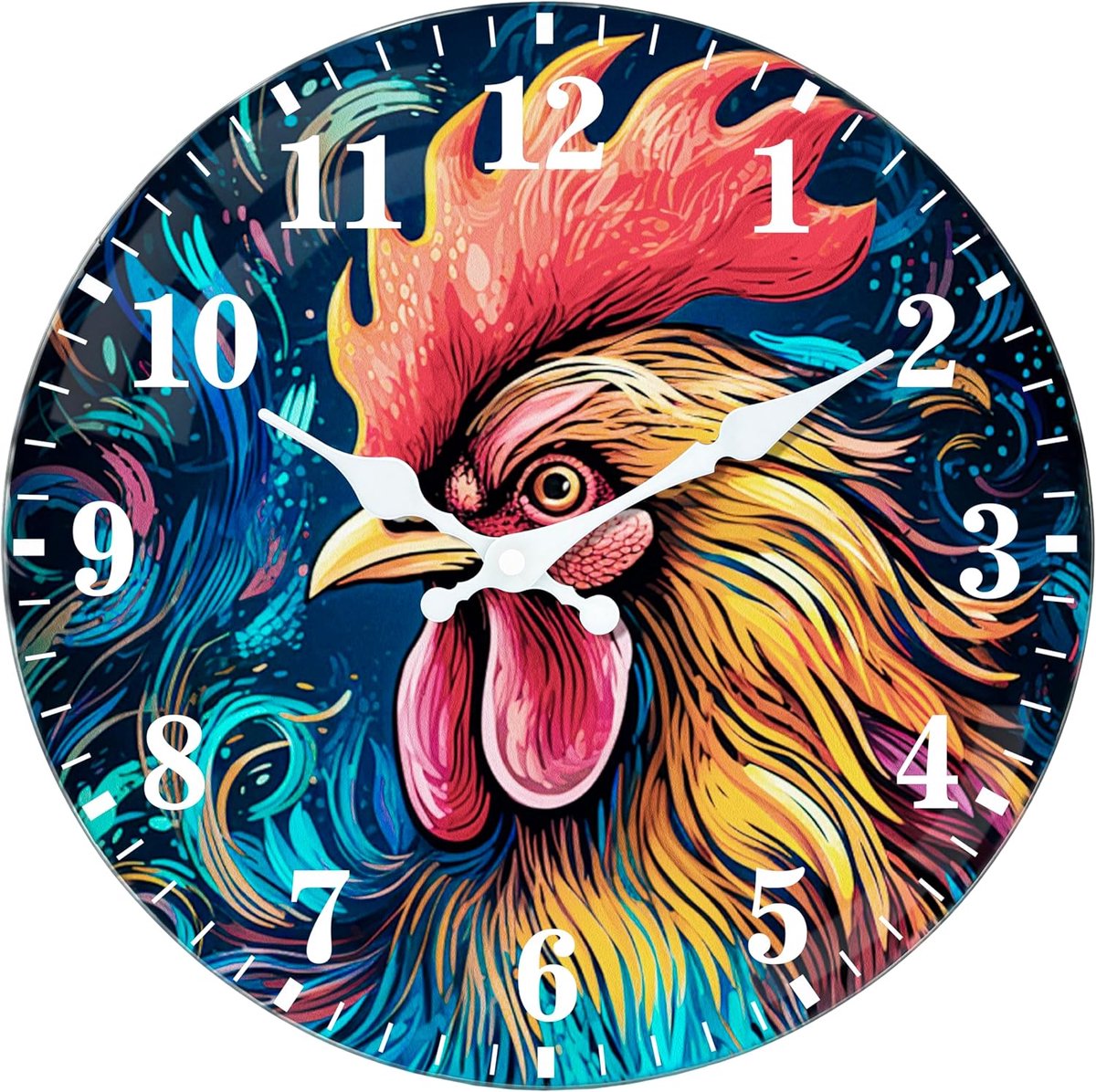 Wandklok 30 cm - glazen wandklok - niet-tikkend - perfect voor woonkamer - ShopVlot
