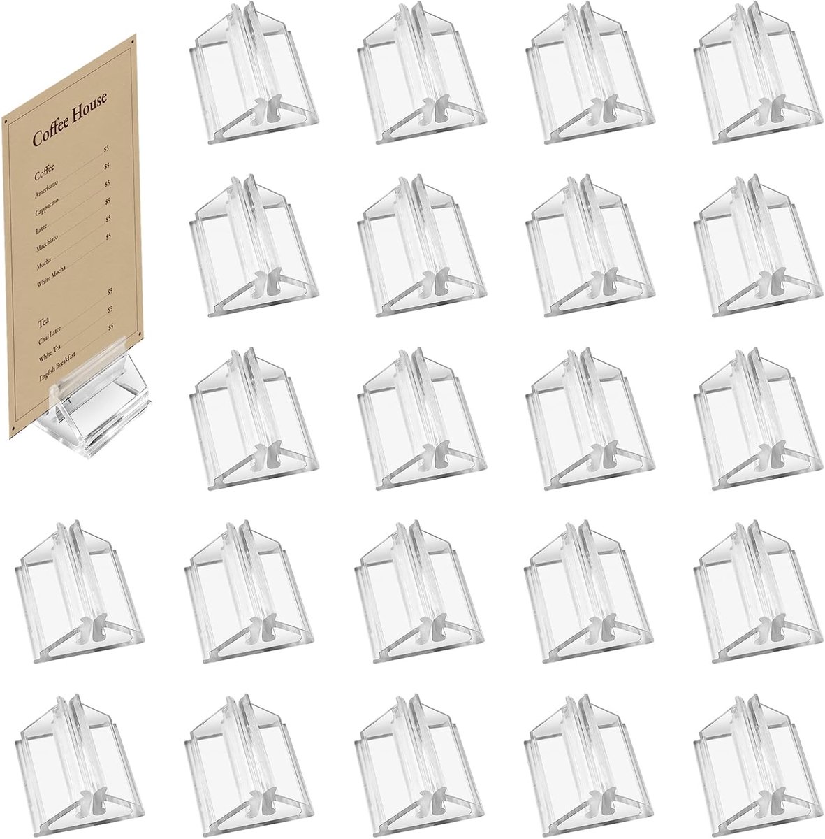 Plastic naamkaart houders - 50 stuks - Acryl materiaal - Duurzaam en veilig gebruik - ShopVlot