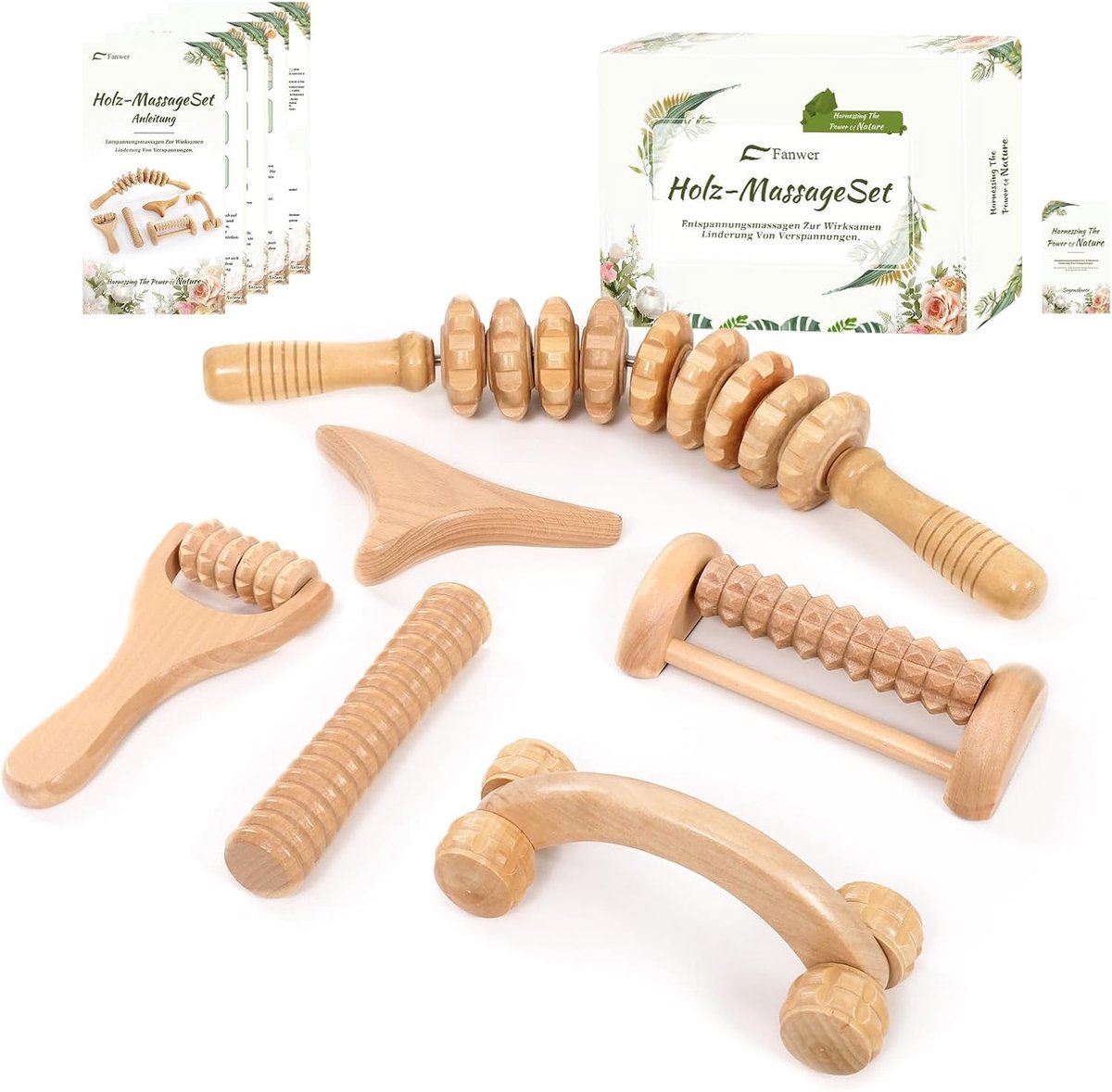 Maderotherapie Set 6-Delig - Massage Roller - Lymfedrainage - Spierontspanning - ShopVlot