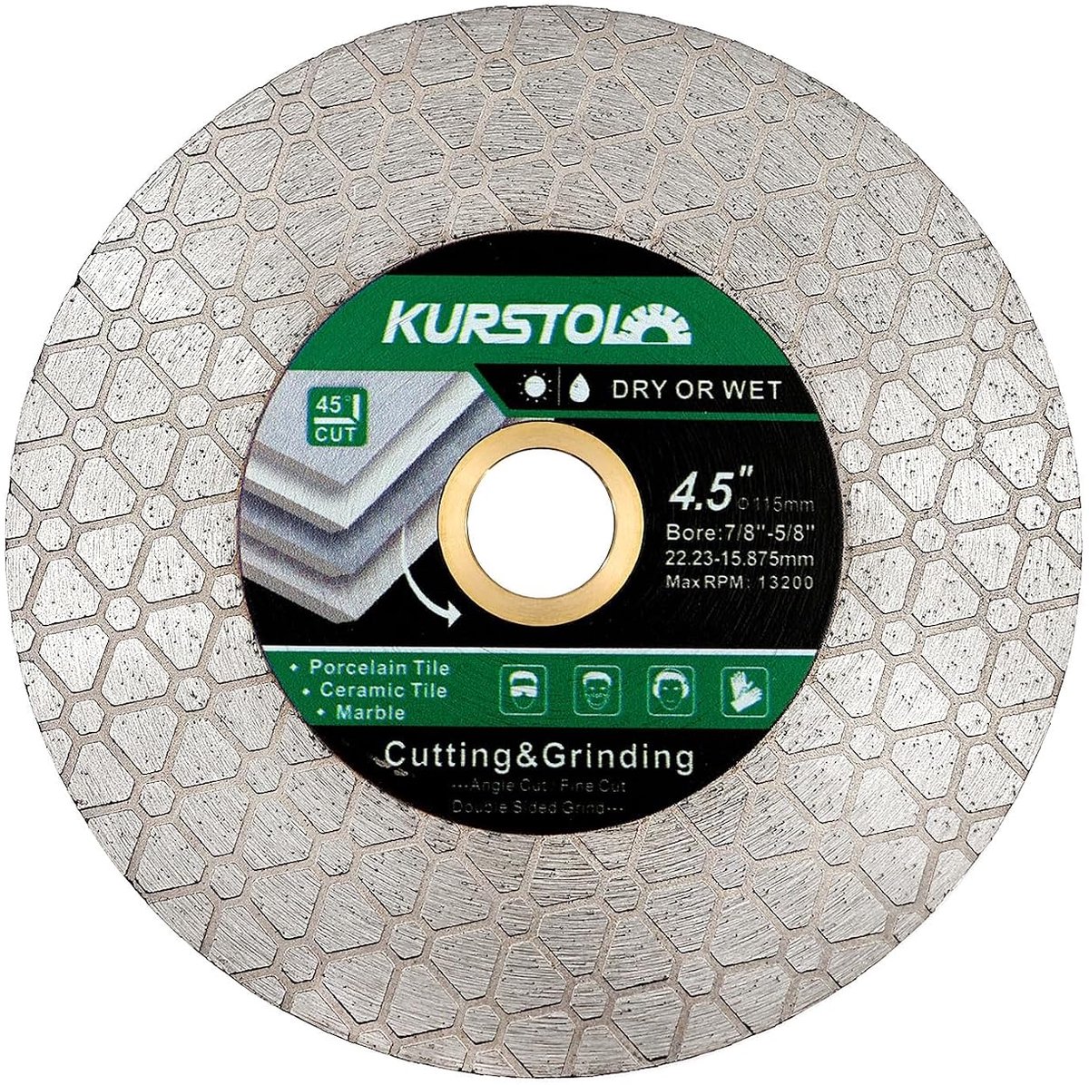 Diamant snijschijf 4.5"/115mm - dubbele functie tegelzaagblad - voor keramische tegels en graniet - ShopVlot
