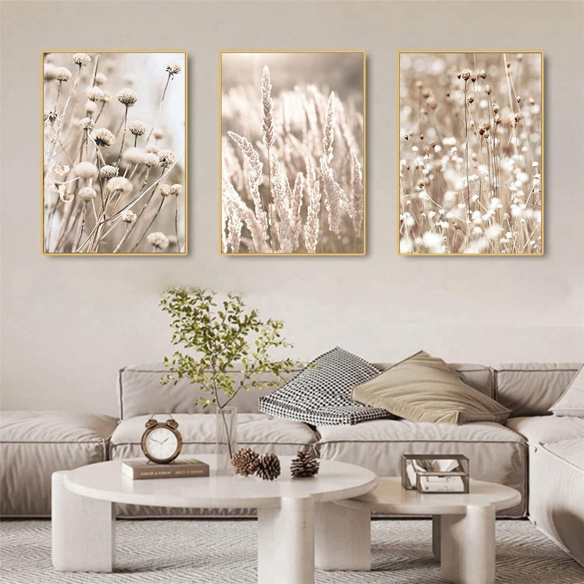 Decoratieposter Beige Plant - Modern 20x30cm - Frameloos - Creëer een unieke sfeer - ShopVlot