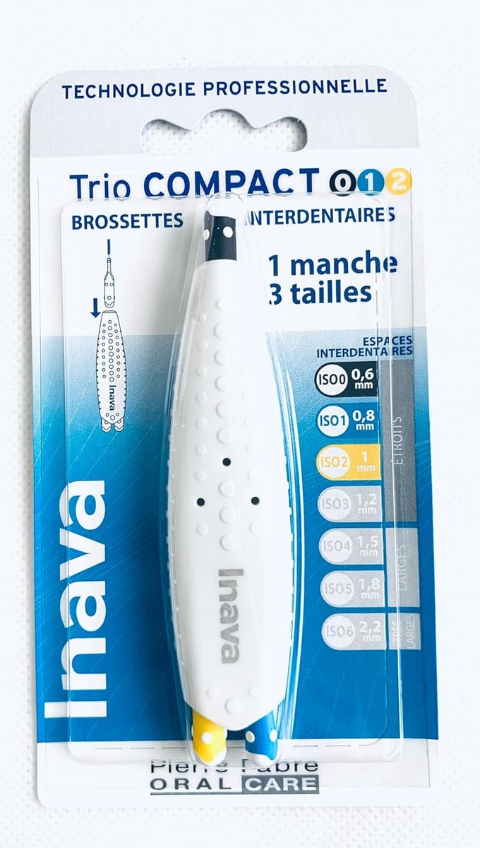 Interdentale borstels Trio Compact - 0,6mm, 0,8mm, 1mm - zwart, blauw, geel - effectieve tandreiniging - ShopVlot