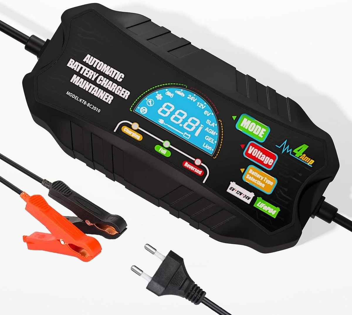 Autolader Intelligente Acculader 6V 12V 24V - Voor SLA Gel AGM LifePO4 Accu - Optimale laadprestaties - ShopVlot