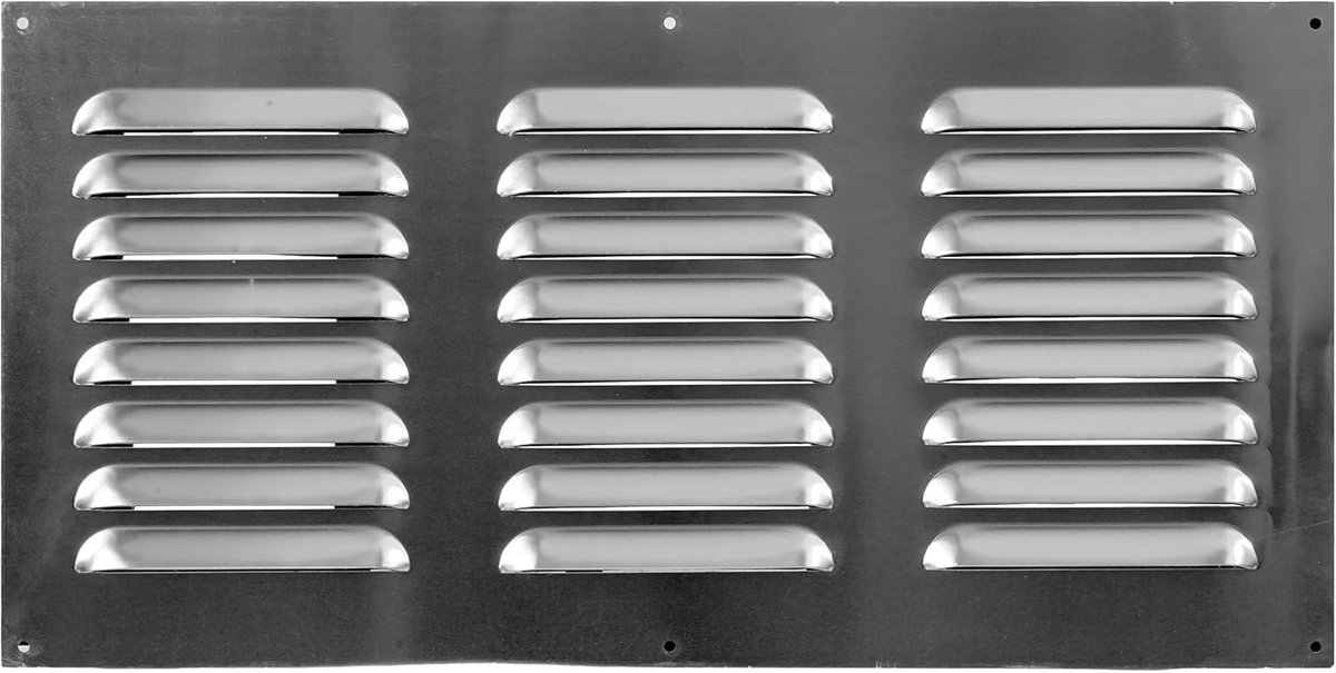 Ventilatierooster 600 x 300 mm - Aluminium verzinkt - Weerbestendig - Snelle warmteafvoer - ShopVlot